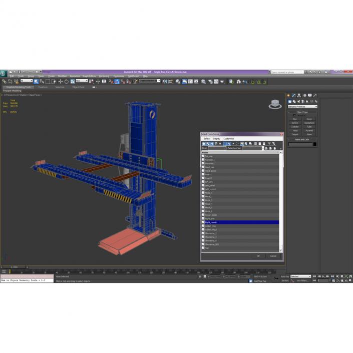 3D Single Post Car Lift Generic model