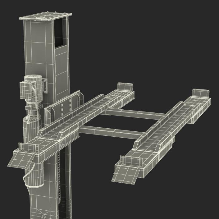 3D Single Post Car Lift Generic model