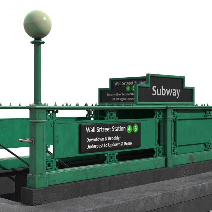 Subway Entrance in New York City 3D