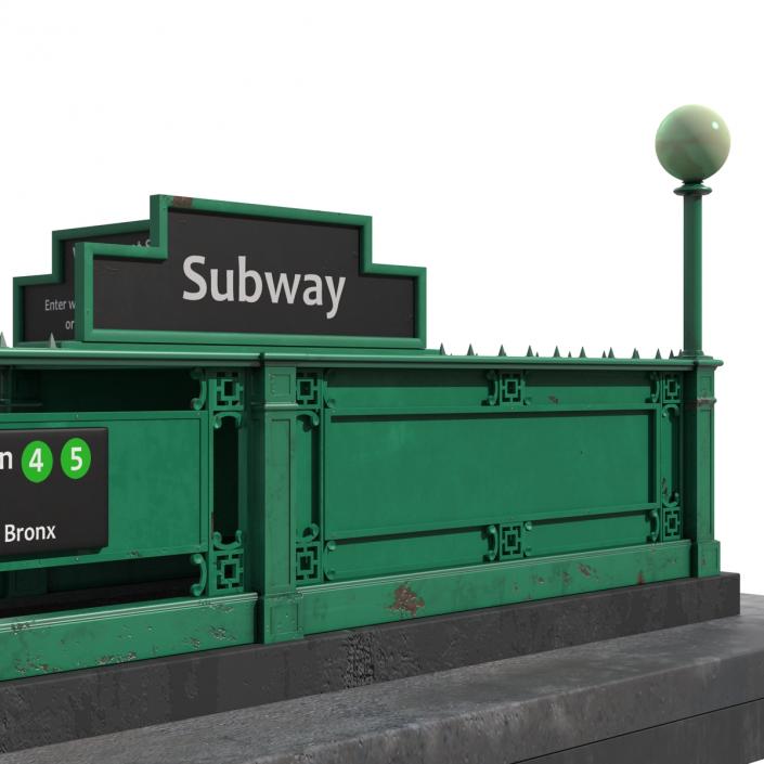 Subway Entrance in New York City 3D