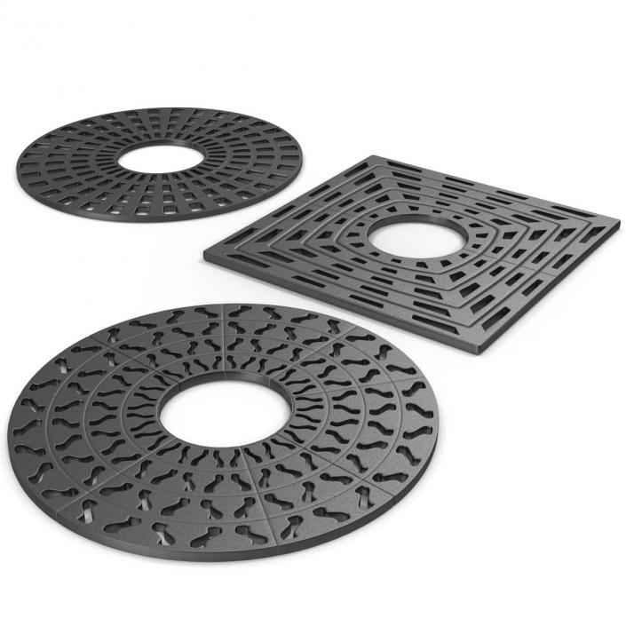 3D model Tree Grates Set