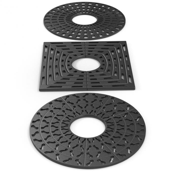 3D model Tree Grates Set