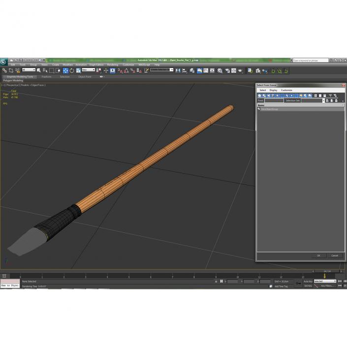 3D Paint Brush Flat 5 model