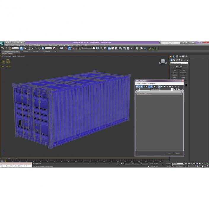 3D model Collapsible ISO Container Blue