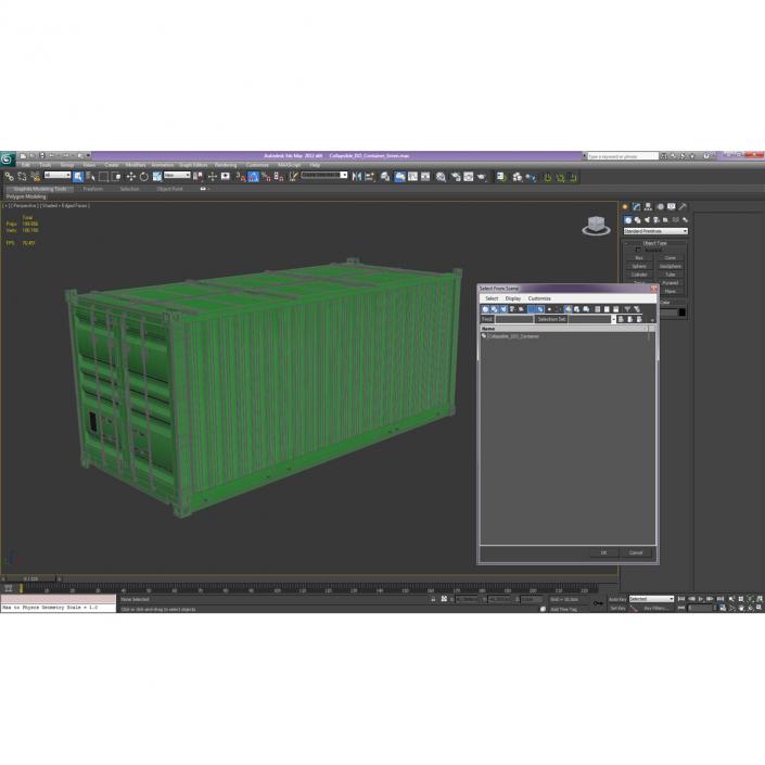 3D Collapsible ISO Container Green