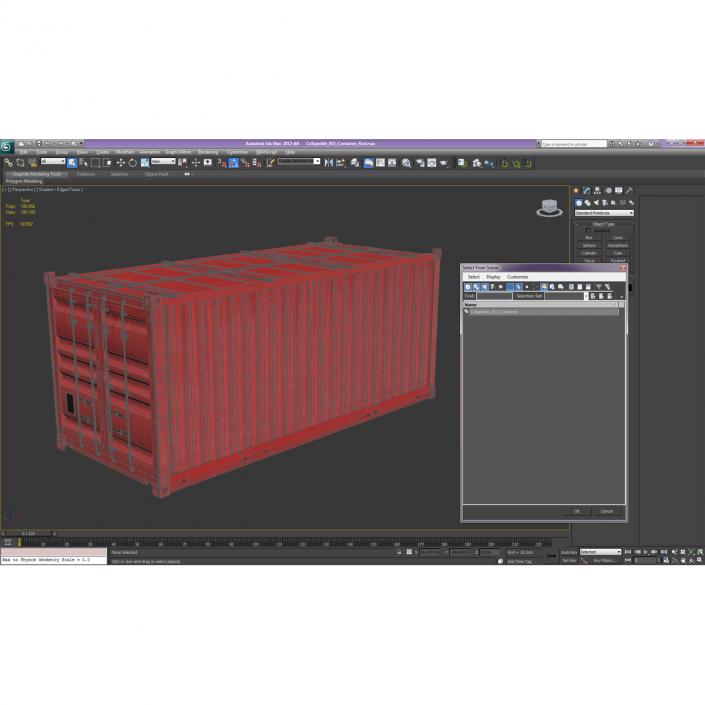 Collapsible ISO Container Red 3D model