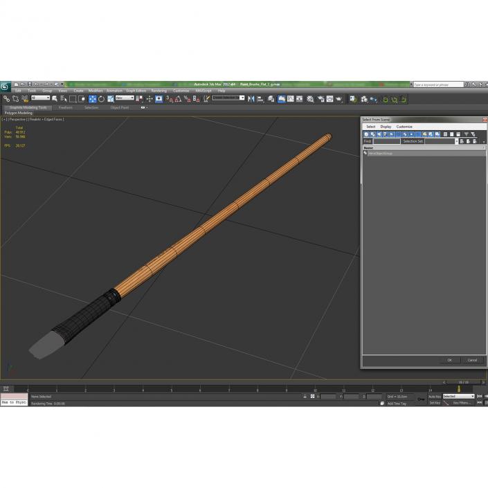 3D Paint Brush Flat 3 model