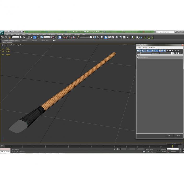 3D Paint Brush Flat 2 model