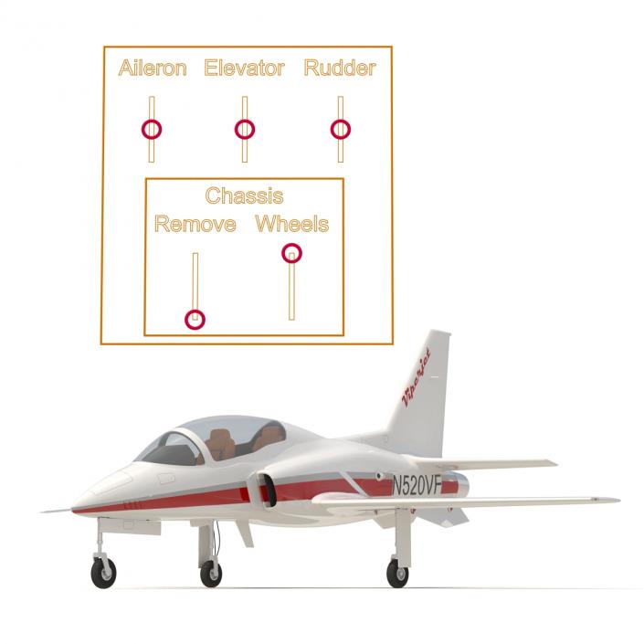 Sport Aircraft ViperJet 2 Rigged 3D