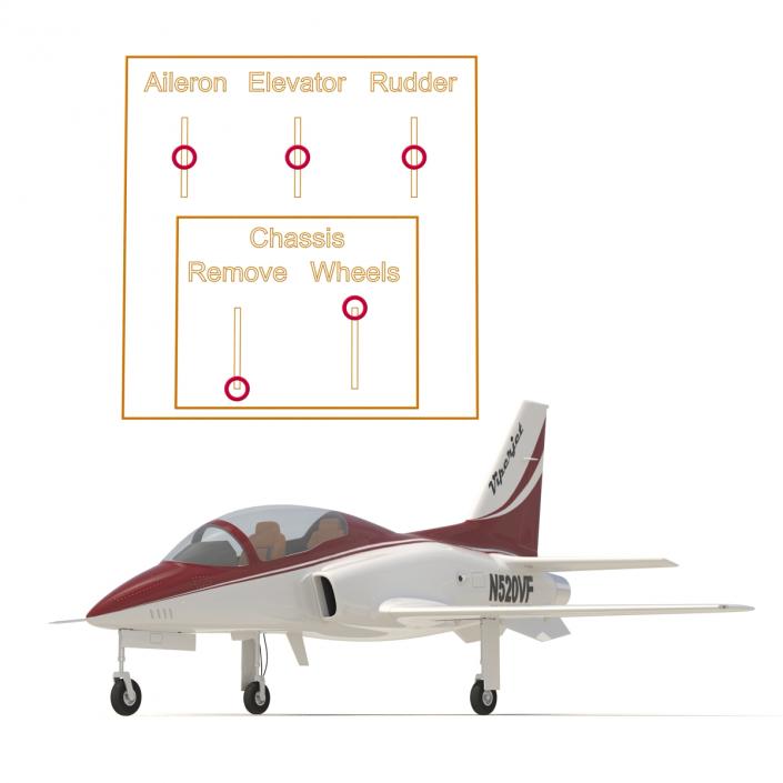 Sport Aircraft ViperJet 3 Rigged 3D