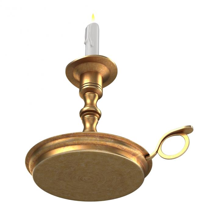 3D Antique Brass Candle Holder Set