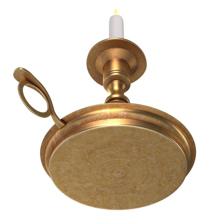 3D Antique Brass Candle Holder Set