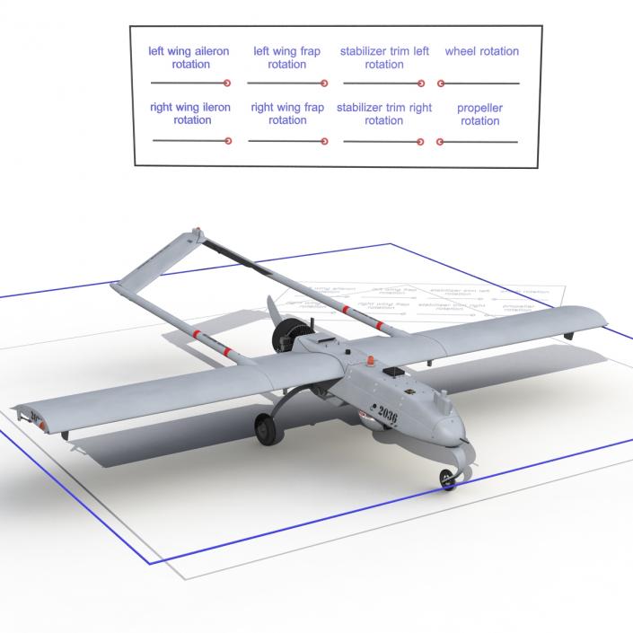 3D AAI RQ 7 Shadow UAV Rigged