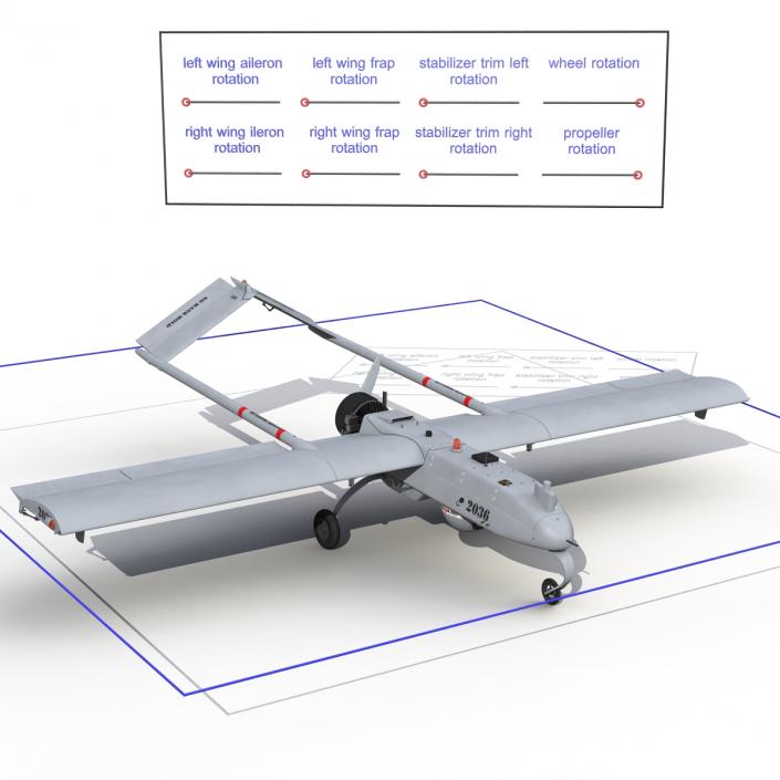 3D AAI RQ 7 Shadow UAV Rigged