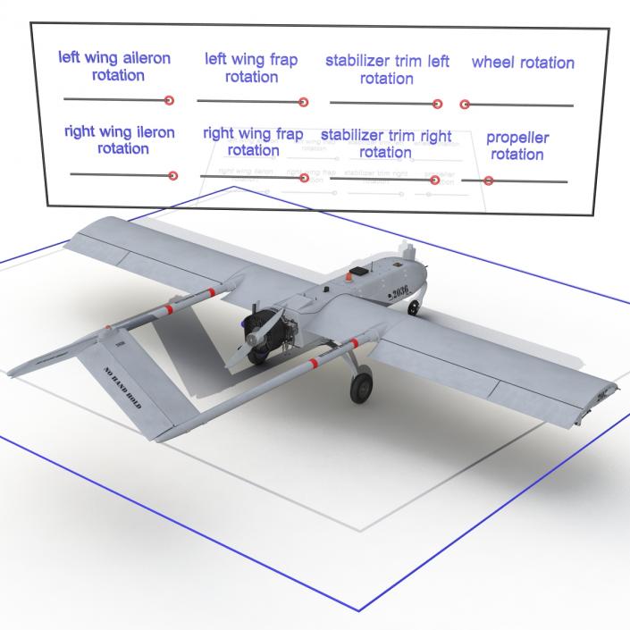 3D AAI RQ 7 Shadow UAV Rigged