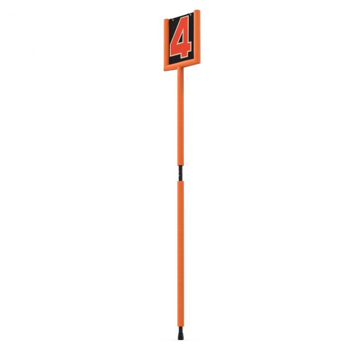 3D American Football Fourth Down Marker