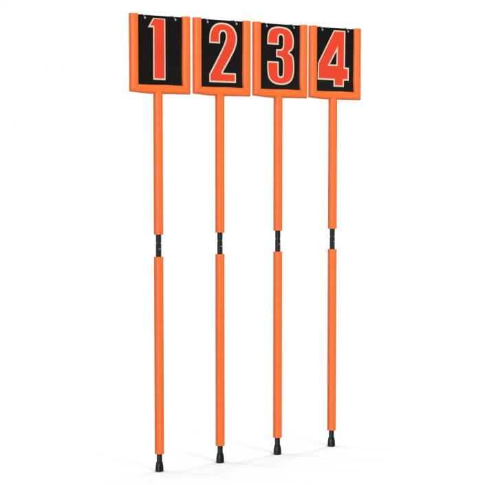 American Football Down Markers Set 3D model