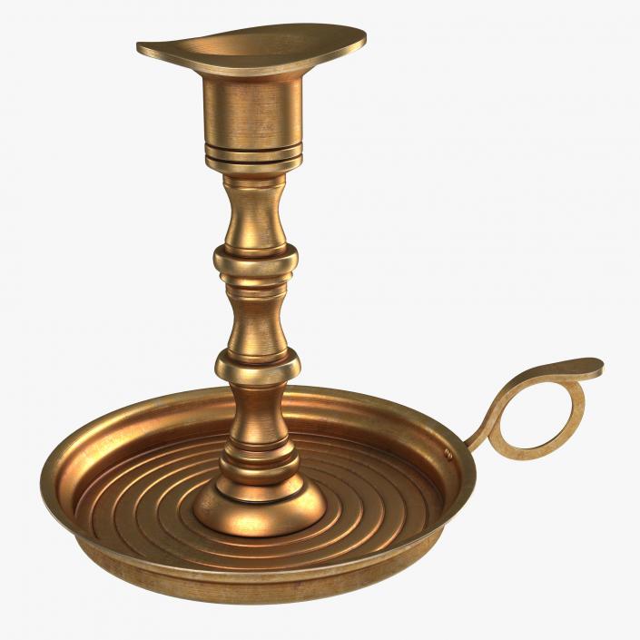 Antique Brass Candle Holder 3D