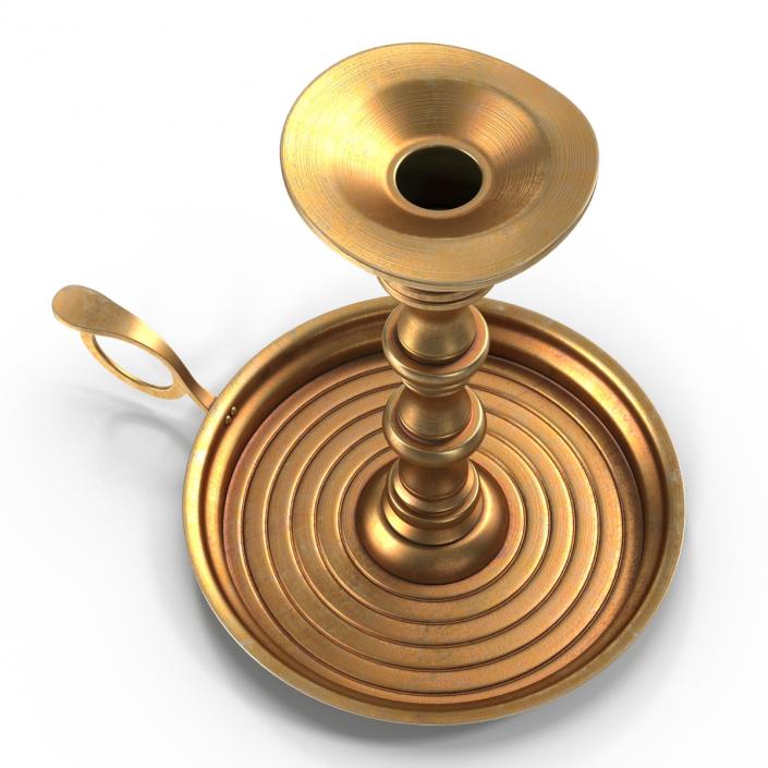 Antique Brass Candle Holder 3D