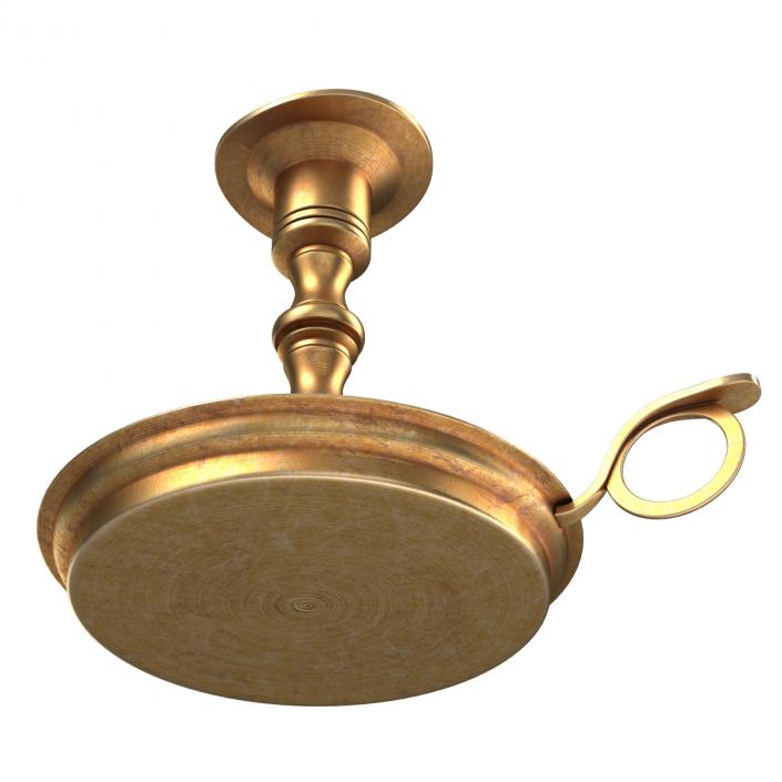 Antique Brass Candle Holder 3D