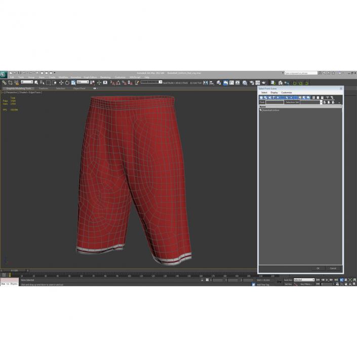 3D Basketball Shorts Red