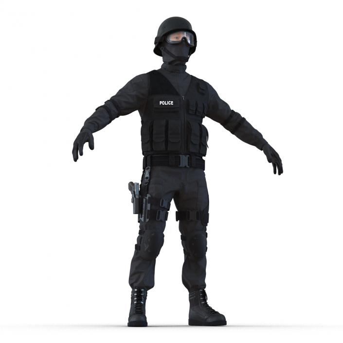 3D model SWAT Man Rigged