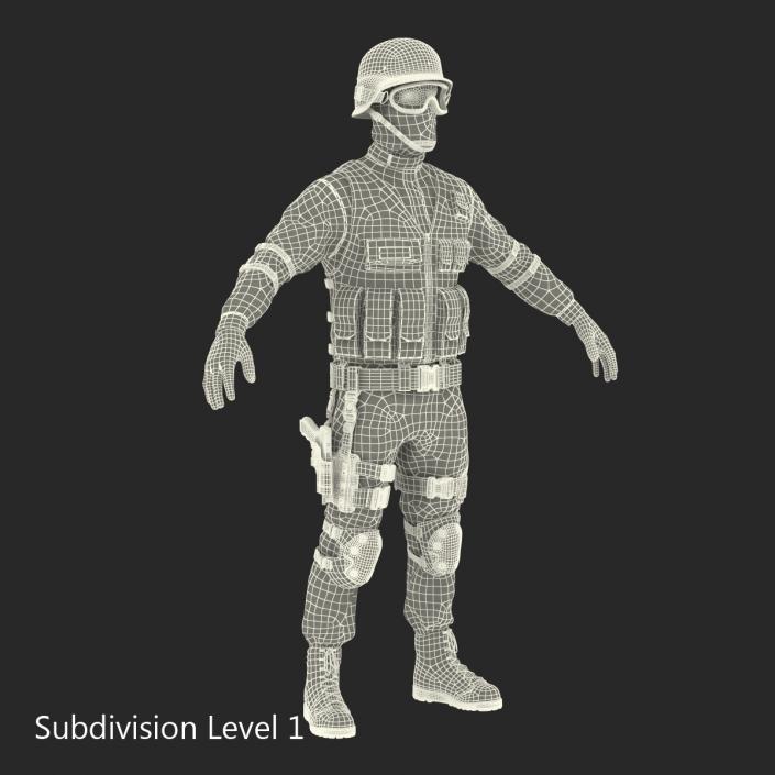 3D model SWAT Man Rigged