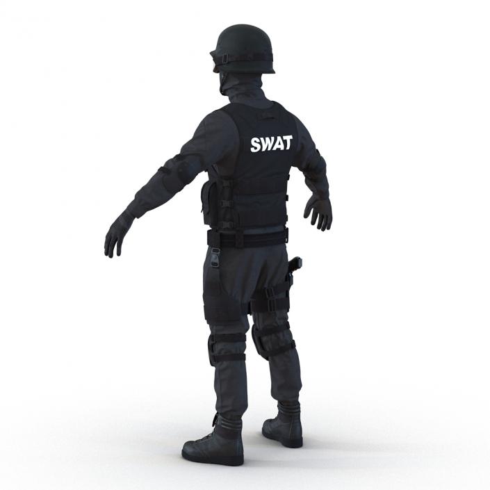 SWAT Man Afro American Rigged 3D model