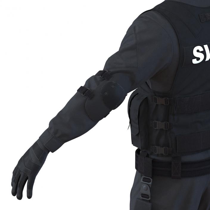 SWAT Man Afro American Rigged 3D model