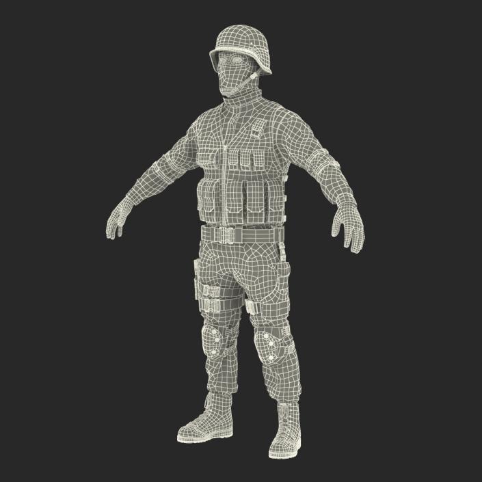 SWAT Man Afro American Rigged 3D model