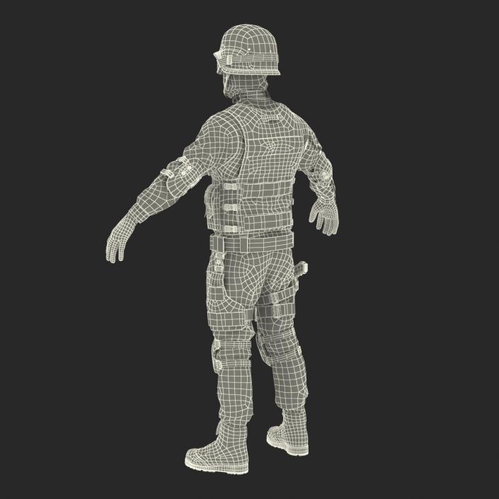 SWAT Man Afro American Rigged 3D model