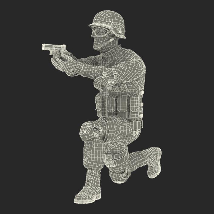 SWAT Man Afro American Rigged 3D model