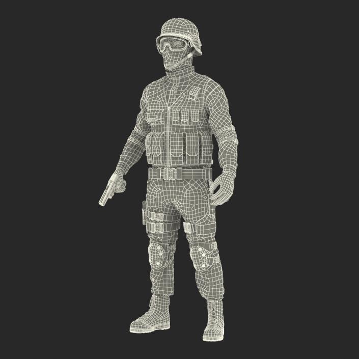 SWAT Man Afro American Rigged 3D model