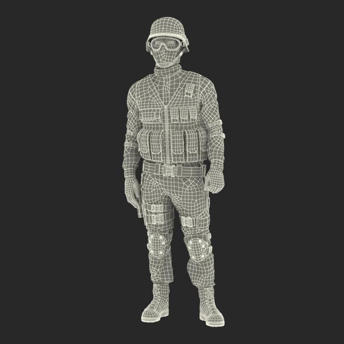 SWAT Man Afro American Rigged 3D model