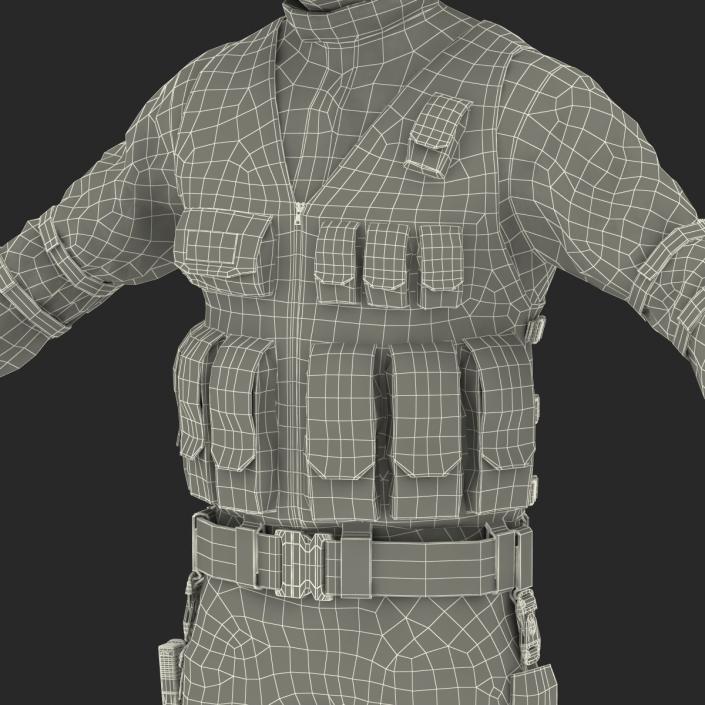 SWAT Man Afro American Rigged 3D model