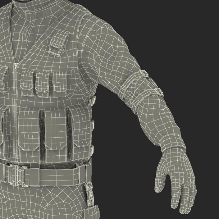 SWAT Man Afro American Rigged 3D model