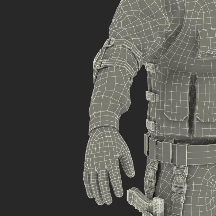 SWAT Man Afro American Rigged 3D model