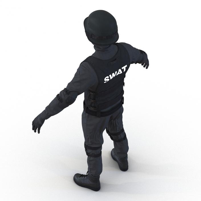 SWAT Man Afro American 2 3D model