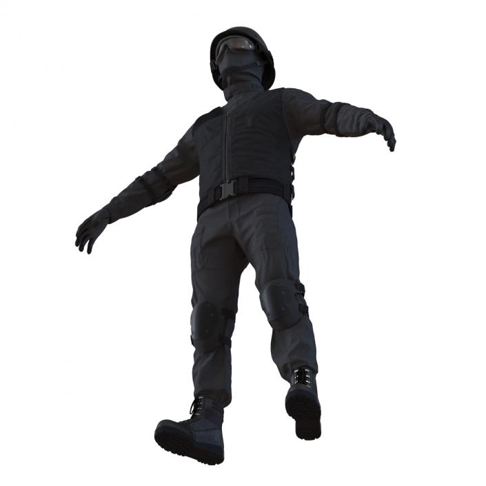 SWAT Man Afro American 2 3D model