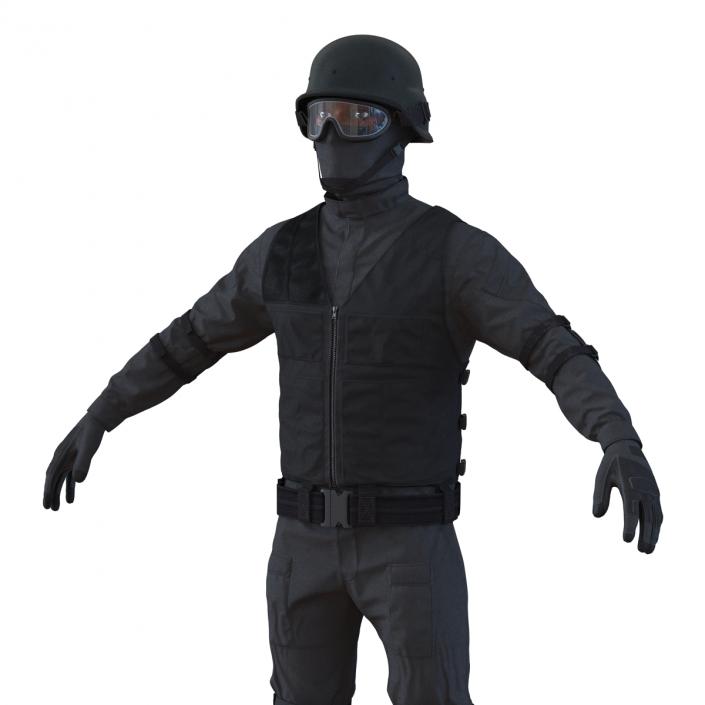 SWAT Man Afro American 2 3D model