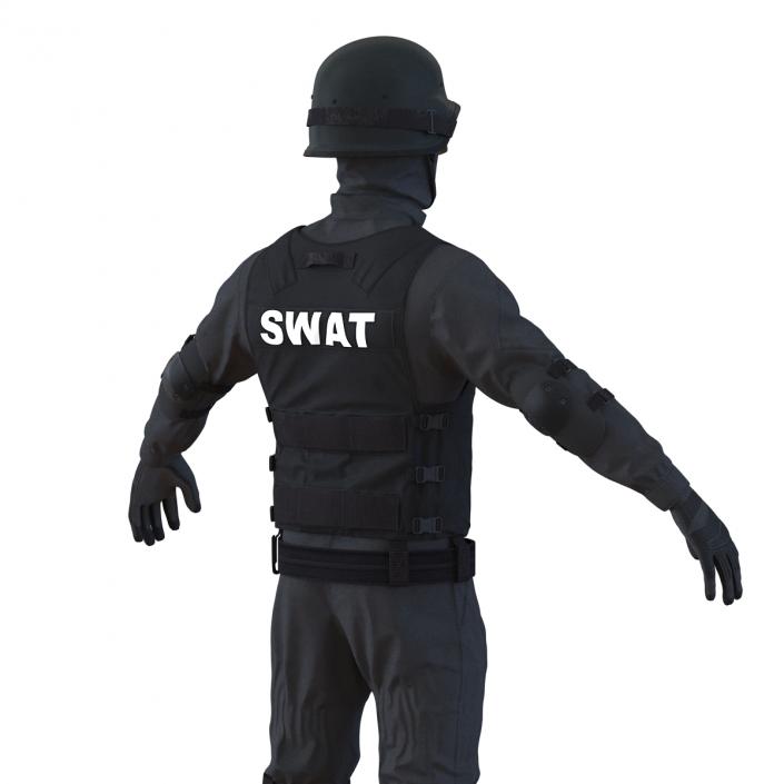 SWAT Man Afro American 2 3D model