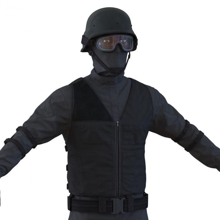 SWAT Man Afro American 2 3D model