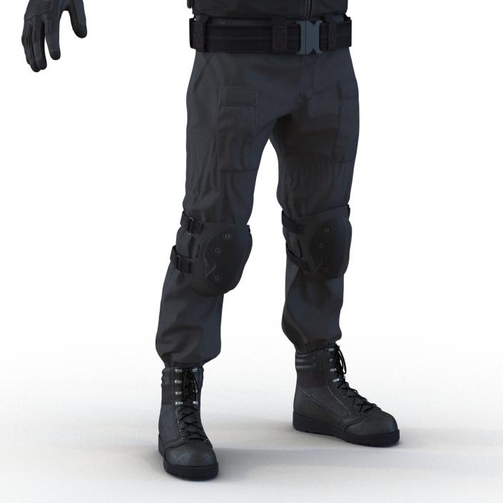 SWAT Man Afro American 2 3D model