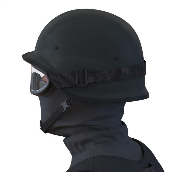 SWAT Man Afro American 2 3D model