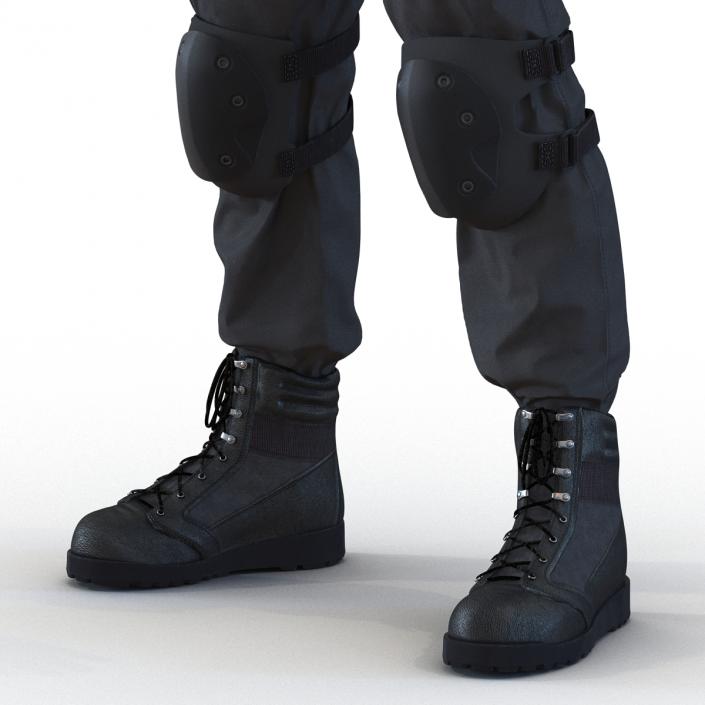 SWAT Man Afro American 2 3D model