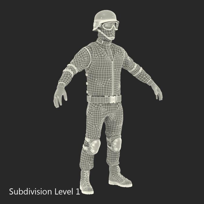 SWAT Man Afro American 2 3D model