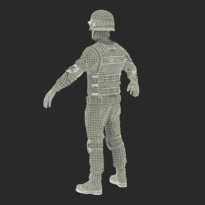 SWAT Man Afro American 2 3D model