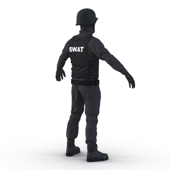 3D SWAT Man Afro American Rigged 3