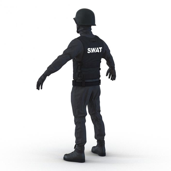 3D SWAT Man Afro American Rigged 3