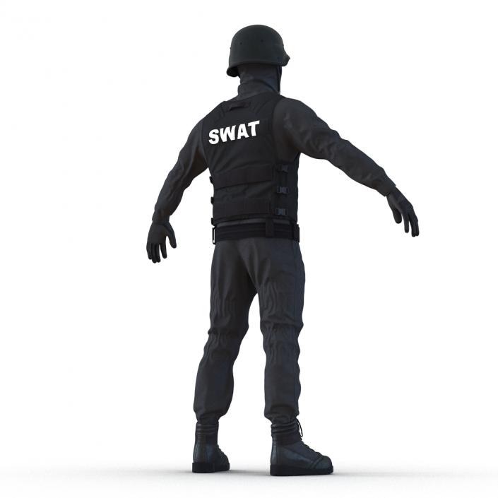 3D SWAT Man Afro American Rigged 3